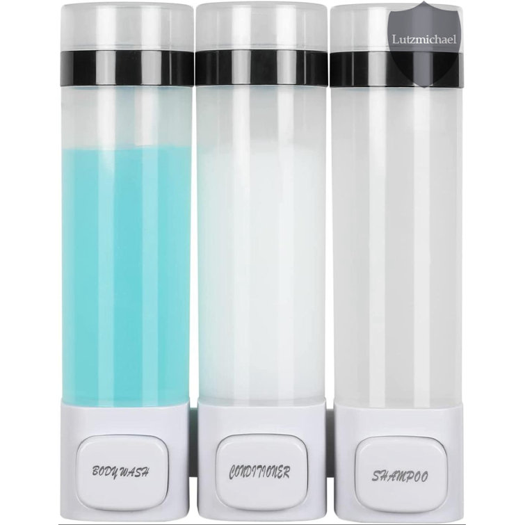 Rebrilliant Clear Soap Dispenser Bathroom Wall Mount Shampoo And Conditioner Dispenser For